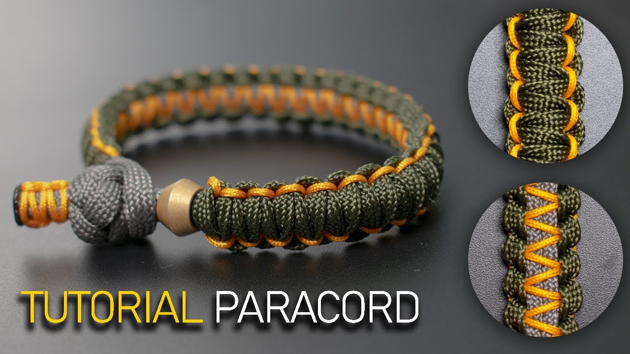 Pulsera paracord combinando grosor de cuerdas - nudo cobra con broche nudo diamante.