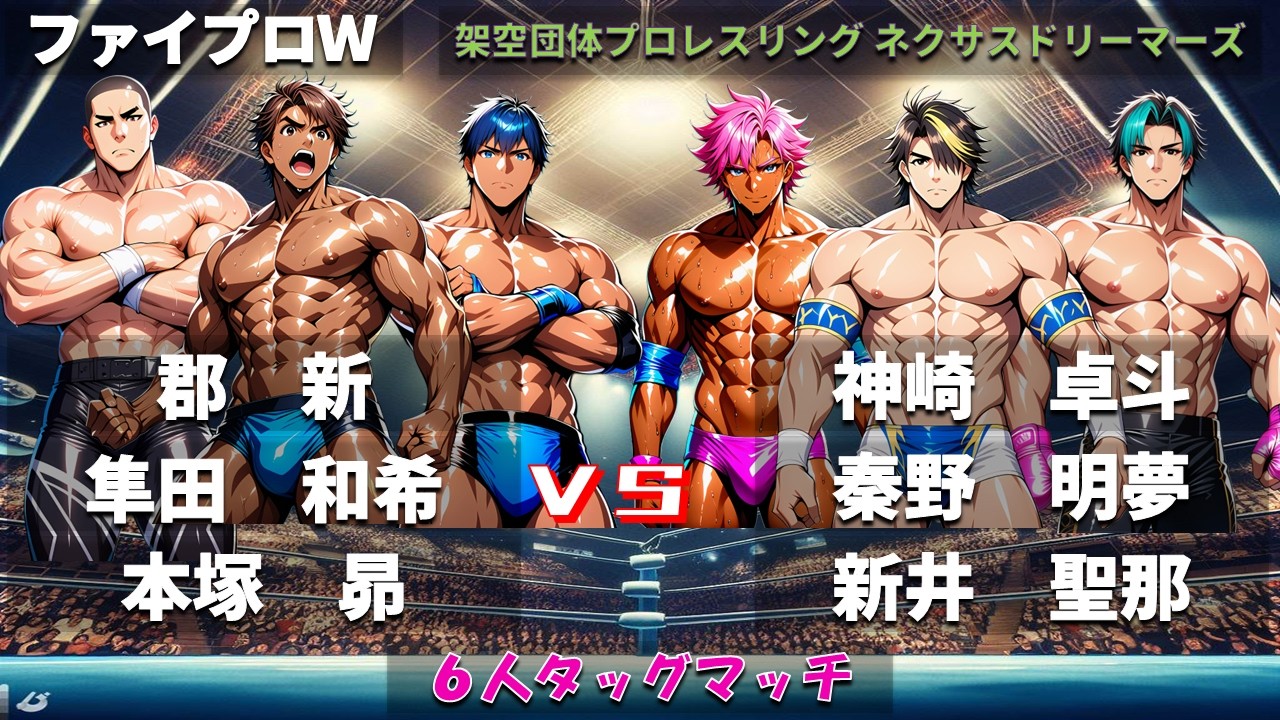 【ファイプロW】６人タッグマッチ　郡新・隼田和希・本塚昴 ｖｓ 神崎卓斗・秦野明夢・新井聖那【ネクサスドリーマーズ－273】