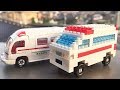 はたらくくるま マインクラフトみたいな救急車を作るヨ！ダイソーで見つけたレゴブロックみたいなプチブロックの救急車の組み立て方！作り方！働く車の救急車ができるヨ！100円ショップの商品 Gizmone