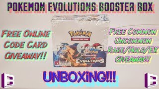 Pokemon Evolutions Booster Box Opening - Free Code Cards and Free Card Giveaway - Part 2