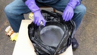 Stripping a Cast Iron Skillet with EasyOff Oven Cleaner | Plus Seasoning & Maintenance