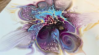 Enchanting crystal world 🔮 ✨ comes out in this fluid art abstract floating bloom! 🌀🌺 Wealth