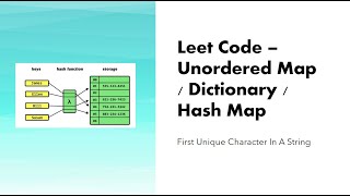 Leet Code - First Unique Character In A String #hashmap #dictionary #map #datastructures #algorithm