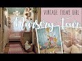 Nursery Tour • Vintage Themed Baby Girls Room • DIY mobile, closet doors, wood ceiling