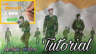 how to draw indian army in border very easy how to draw indian army in border very easy