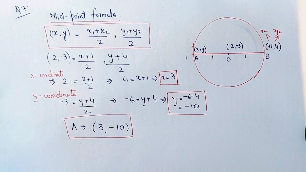 Find coordinates of point a where AB is diameter of a circle whose ...