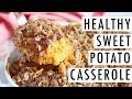 Healthy Sweet Potato Casserole with a Crunchy Oatmeal Pecan Topping