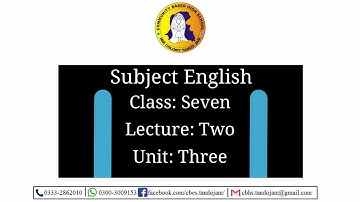 3rd Unit 2nd Lecture Class 7 English-AFAQ