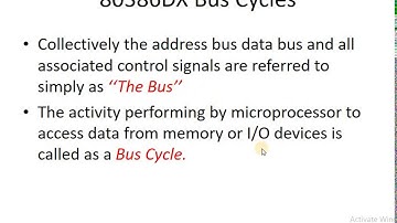 80386 Bus State, Clock Cycles, Transition in Timing Diagram