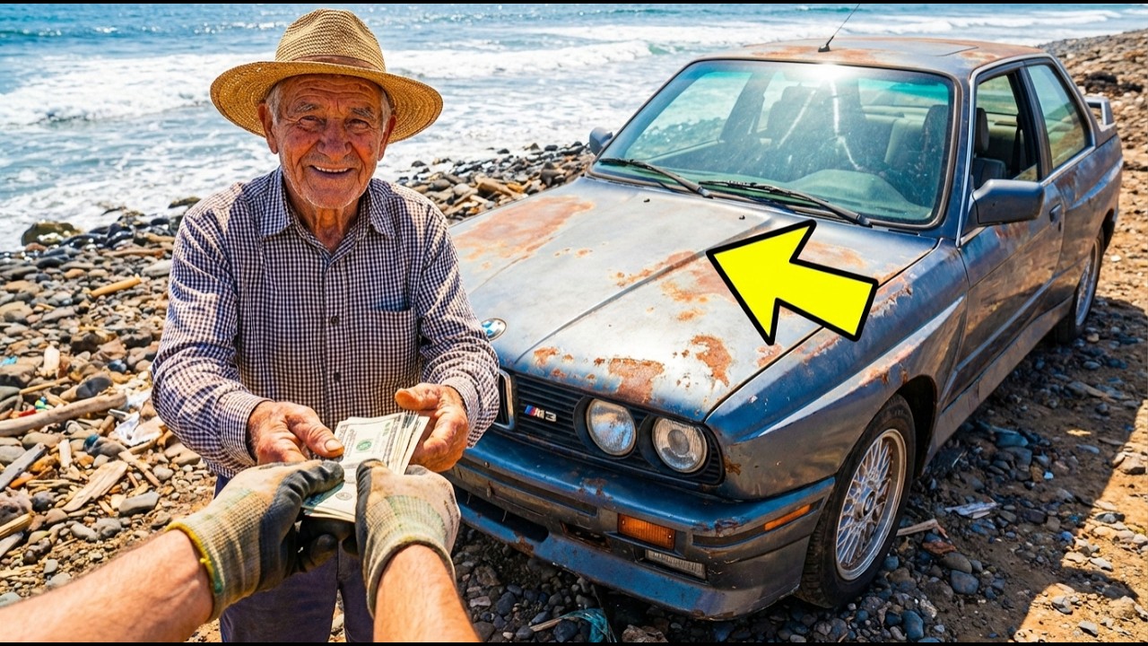 POV ASMR Car Restoration  - 1987 BMW M3 E30  Abandoned on a Rocky Beach