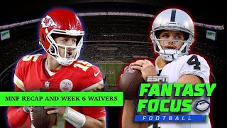 MNF recap + Week 6 Wavier Wire 🏈 | Fantasy Focus Live!