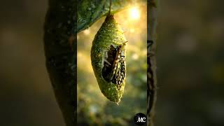 “Caterpillar to Butterfly Transformation 🦋 | Nature’s Magic in 30 Seconds”