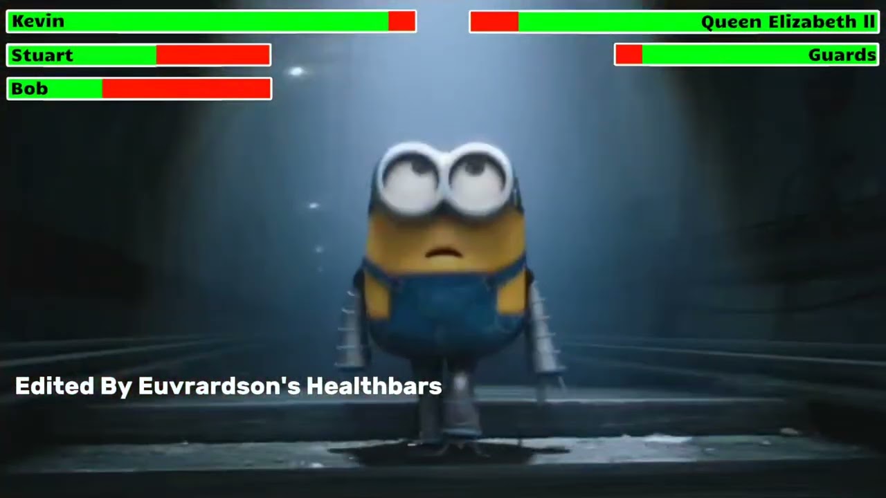 Minions (2015) Stealing the Crown Scene with healthbars