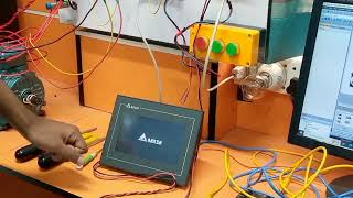 Delta HMI Simulation to Opreate Delta PLC: Control an industrial 3-phase motor with Manual Rev-Fwd.
