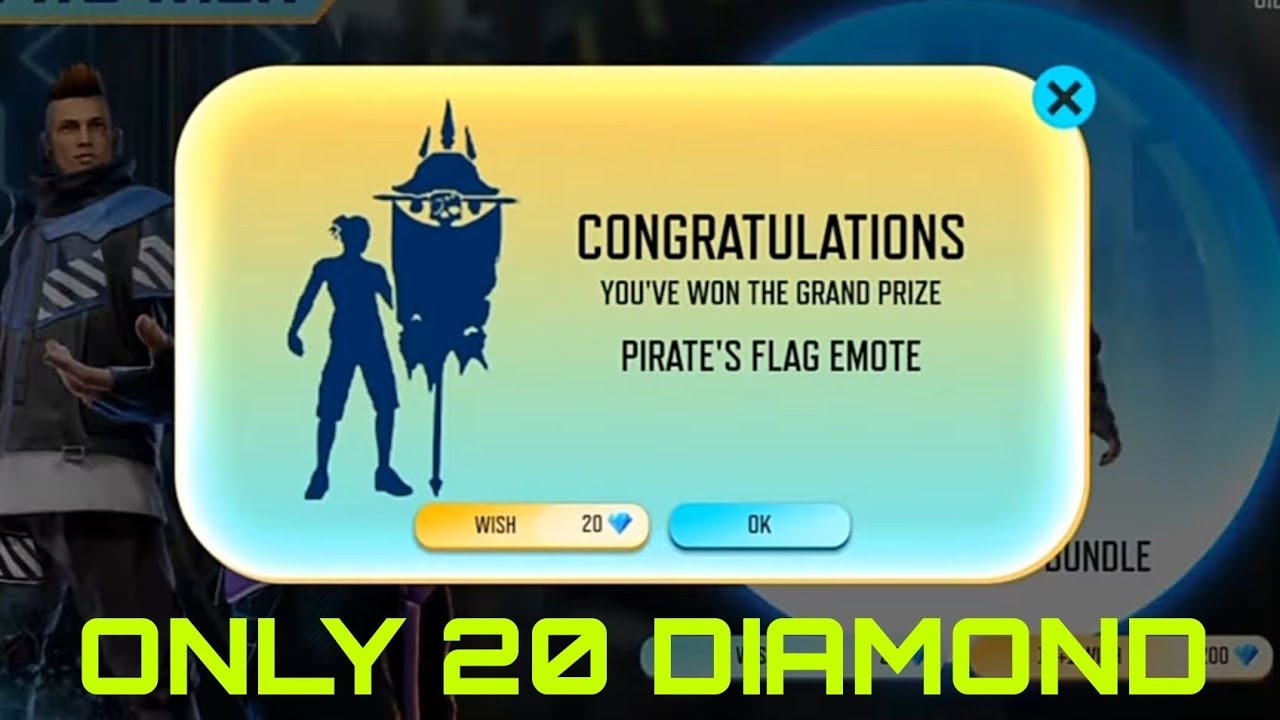 Pirates flag emote event Free fire !! Only 20 Diamond my milgeya!!