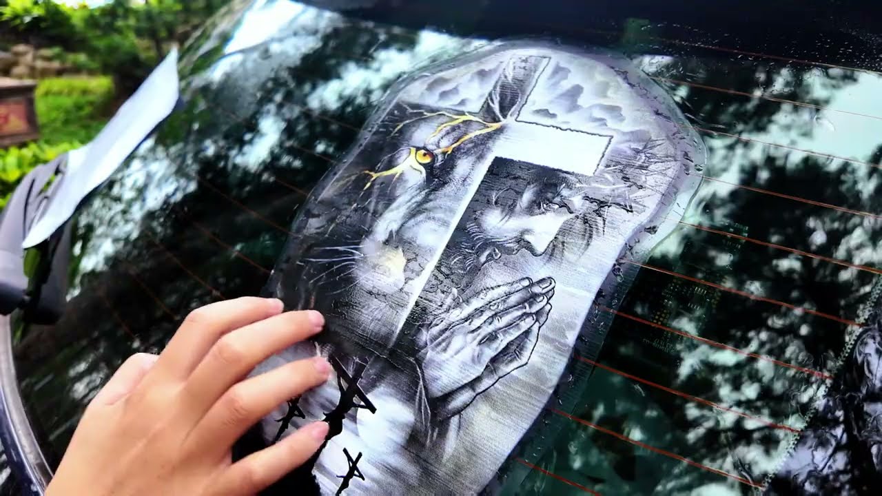 Install “Jesus Sacrifice” Cross & Lion of Judah Transparent Decal