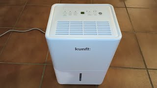 How to use Dehumidifier Kunft. Control Panel, Water Tank, Noise Test, Unboxing, Filter, Water Drain