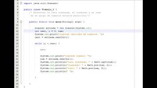Encontrar la raíz cuadrada, el cuadrado y el cubo de un grupo de números enteros. java  netbeans