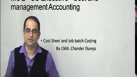 MCQ CS Executive Cost and management Accounting Video Lecture  II Cost Sheet Part 1 II
