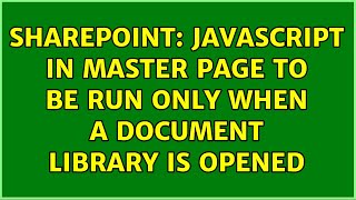 Sharepoint: javascript in master page to be run only when a document library is opened Profile