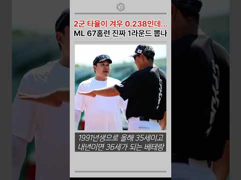 2군 타율이 2할3푼8리. ML 67홈런 진짜 1라운드 가능?