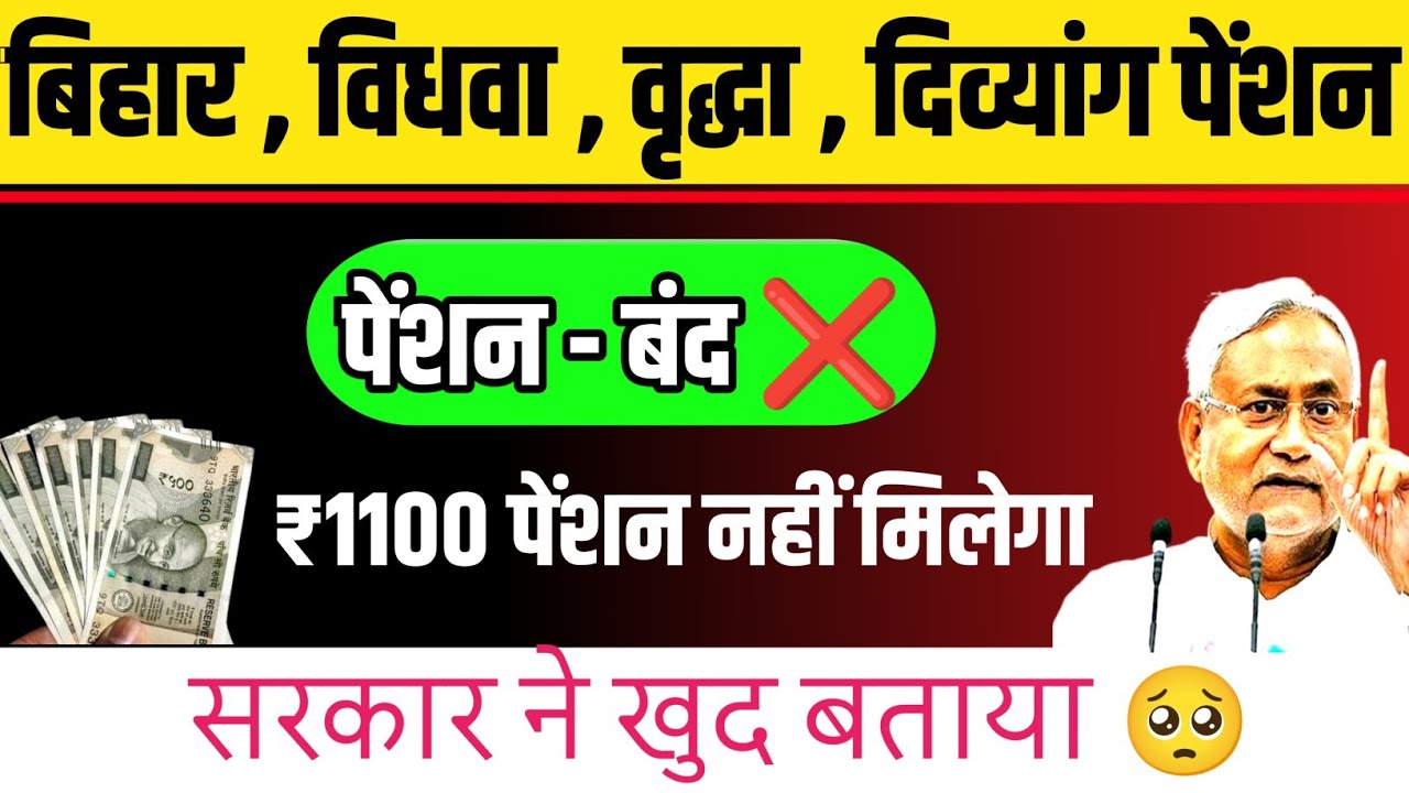 बिहार वृद्धा, विधवा, दिव्यांग पेंशन//₹1100 नहीं आयेगा/जल्दी जानो पूरी सच्चाई 