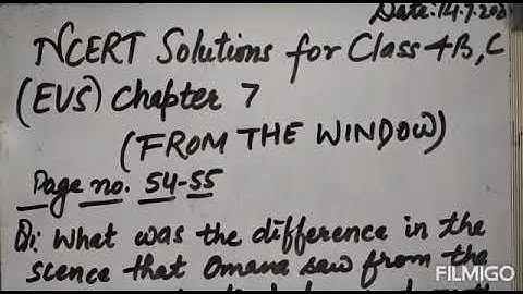 Class 4 Sub.EVS Topic:NCERT Solutions ch-7(From the Window) By Rakhi