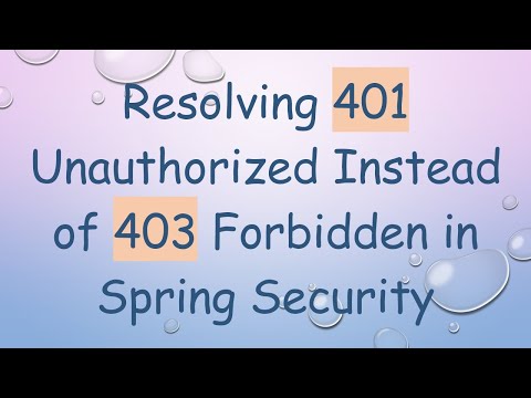 Resolving 401 Unauthorized Instead of 403 Forbidden in Spring Security