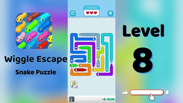 🎮 Wiggle Escape Level 8 Walkthrough | Snake Puzzle Challenge 🐍 | SolutionGuruji