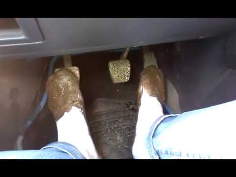 Driving in wet muddy white socks - YouTube