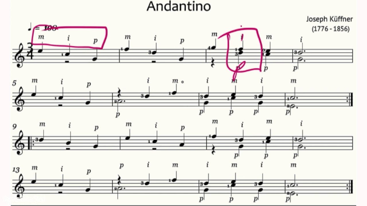 andantino by kuffner for easy classical guitar 2 5 youtube classical guitar sheet music with tabs