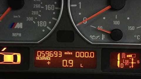 BMW M3 CSL Oil level readout on standard E46 M3 dashboard