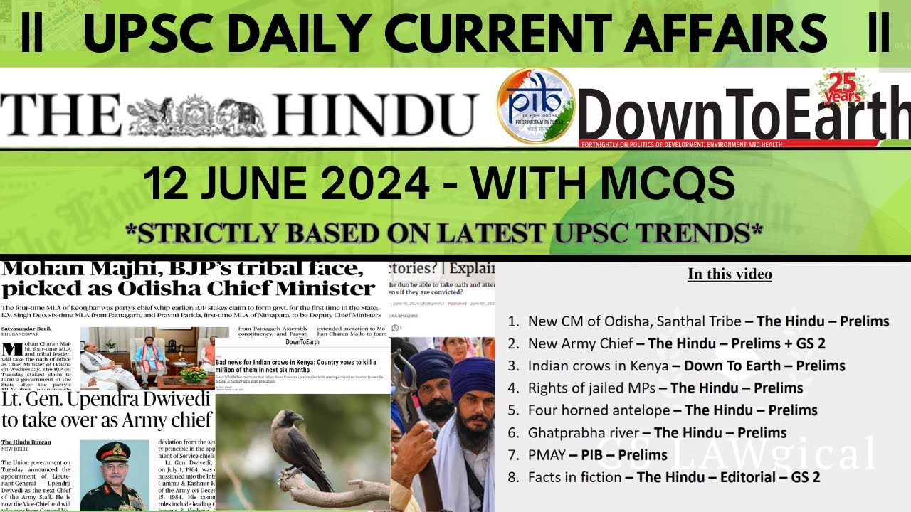 12 June 2024 | Daily UPSC Current Affairs Analysis with MCQs - YouTube