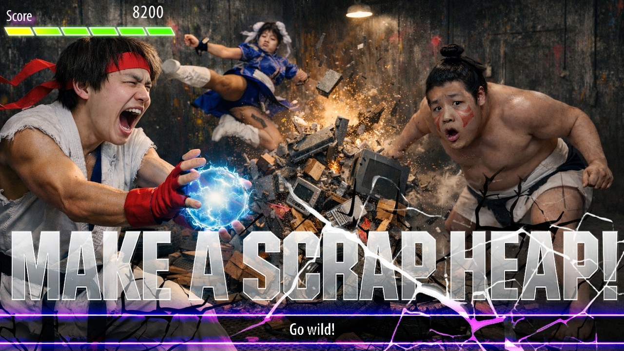 Street Fighter's Bonus Stage in Real Life (Smashing Real Junk)