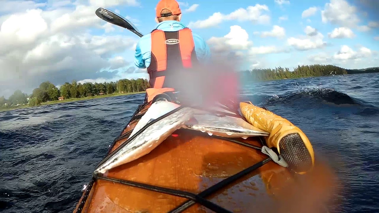 kayaking on the lake on a windy summerday in my Guillemot Expedition