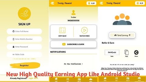 { New High Quality Earning Application Aia. File Like Android Studio } Earn Daily 1000+$ In Admob