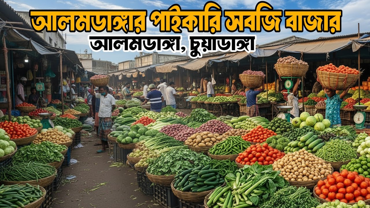 চুয়াডাঙ্গা জেলার আলমডাঙ্গার পাইকারি সবজি বাজার | সমৃদ্ধ উপজেলা আলমডাঙ্গা | Alomdanga, Chuadanga 