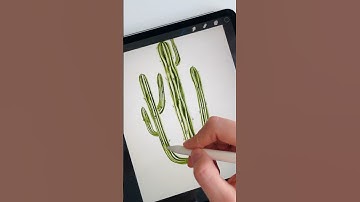 Watercolor Cactus in Procreate #shorts #procreate #watercolor