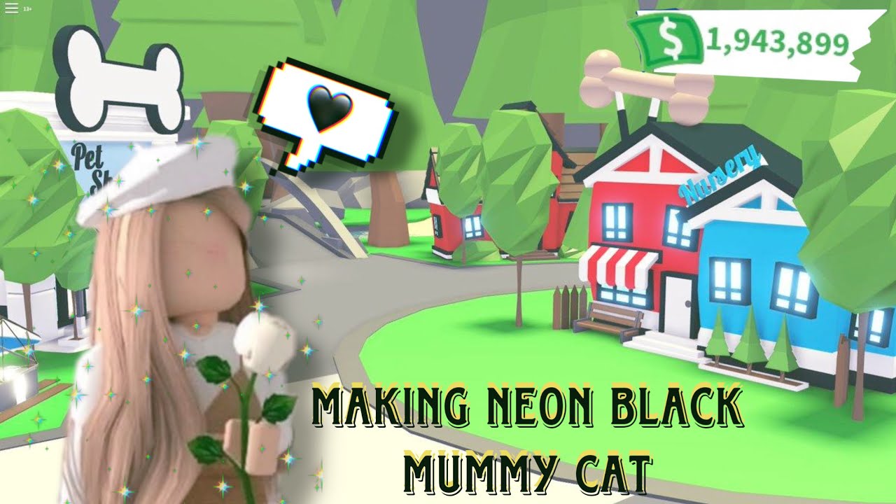 Adopt Me making neon black mummy cat YouTube
