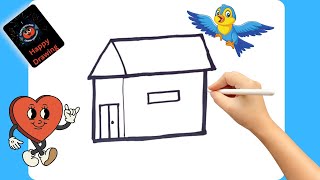 How to draw houses,house drawings for children and babies, let's draw a house together,House drawing