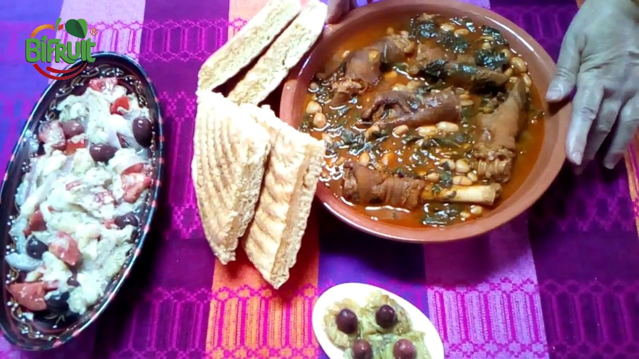 Ragoût d'haricots blancs  لوبيا فصاص قسنطينية بالكرعين😍 (الدفينة)