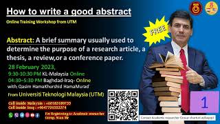 1- How to Write an Abstract