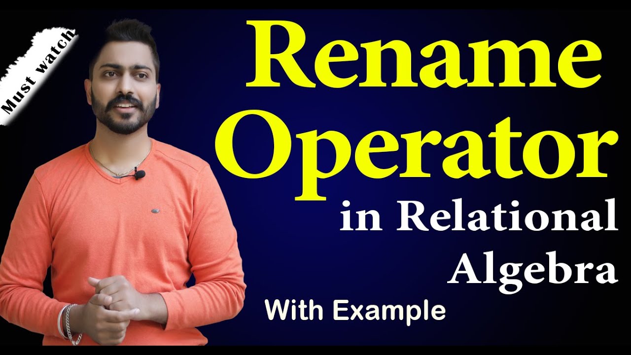 Rename Operator in Relational Algebra | Database Management System (DBMS)