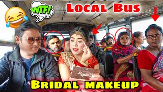 I did My Bridal Makeup in a *Local Bus* in Public 😱 *Shocking Reaction* 🤯 Gone Wrong screenshot 2