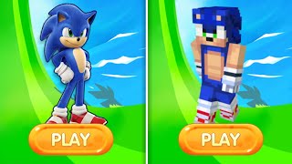 Sonic Dash Vs Craft Run : Pixel Mask Heroes - Gameplay Speed Battle - All Running Games Vs Sonic  screenshot 1