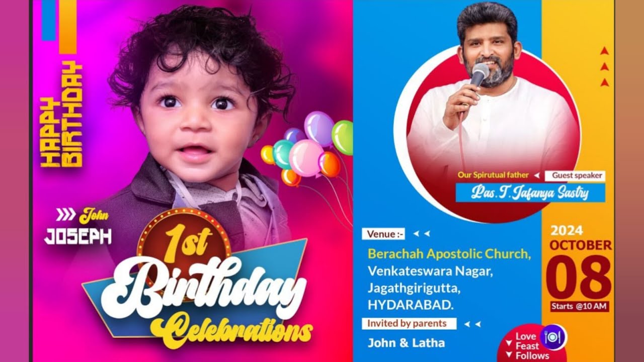 Birthday Message By Pastor T.Jafanya Sastry | John Joseph 1st Birthday | BAC | 08-10-24