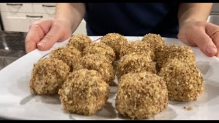 Chicken salad /Garlic Balls /Appetizer with /Walnut Crust Recipe!
