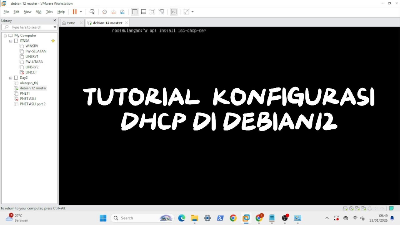 TUTORIAL KONFIGURASI DHCP SERVER DI DEBIAN 12 - YouTube