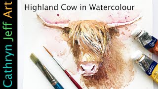 Highland Cow in Watercolour