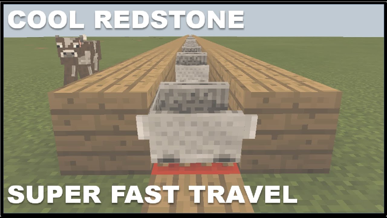 Cool Redstone : super fast travel in minecraft - YouTube